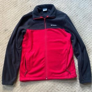(S) Red and Black Columbia fleece jacket